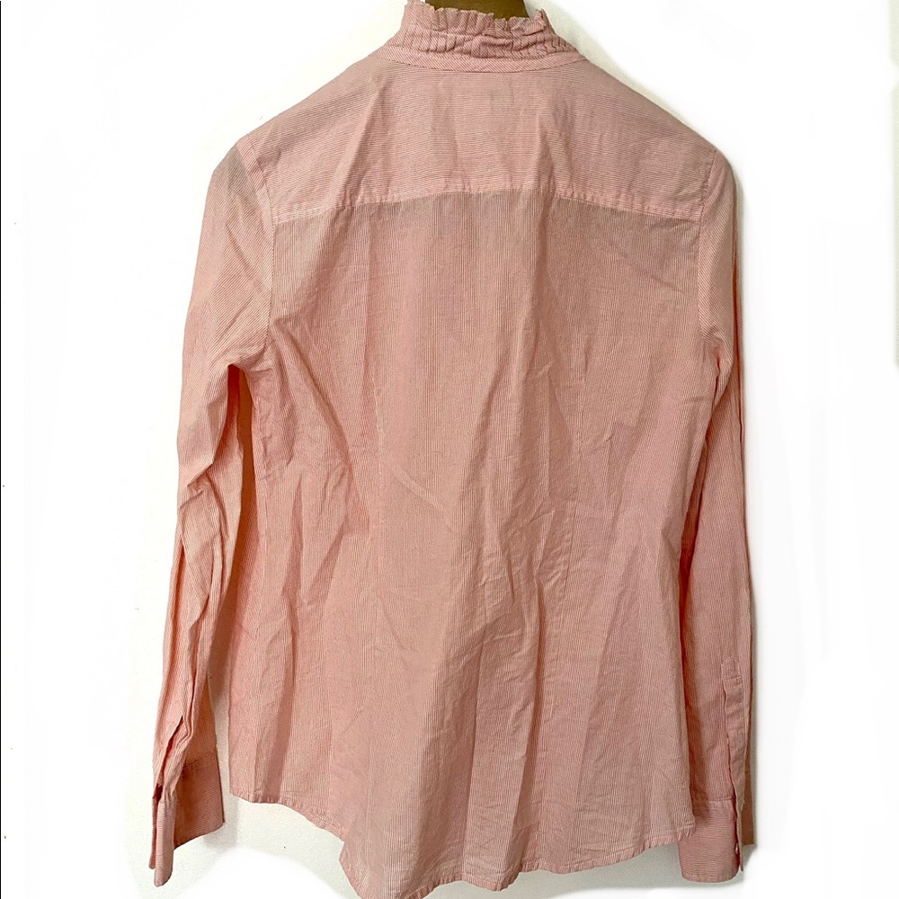 J.Crew Seersucker Ruffle Shirt, Size 6 - Picture 3 of 4